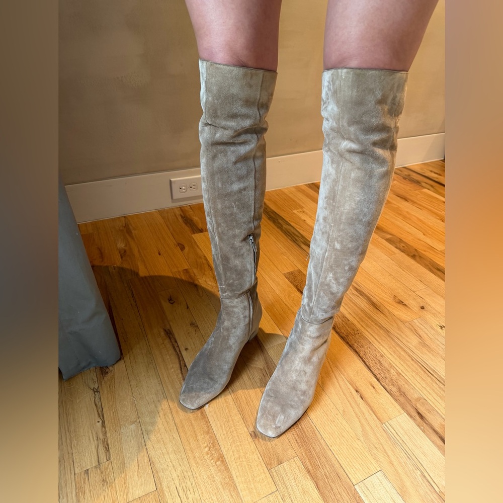 Gianvito Rossi Suede Tan Over-the-Knee Boots 38.5 8.5